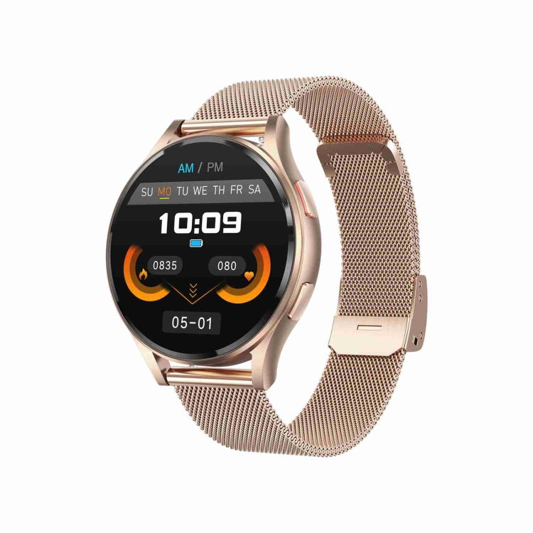 Cinturino in acciaio milanese da 1,43 pollici Chiamata Bluetooth Smart Watch Supporto ECG / Zucchero nel sangue non invasivo, Milanese Steel Strap Black, Milanese Steel Strap Rose Gold