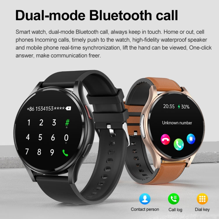 Cinturino in acciaio milanese da 1,43 pollici Chiamata Bluetooth Smart Watch Supporto ECG / Zucchero nel sangue non invasivo, Milanese Steel Strap Black, Milanese Steel Strap Rose Gold