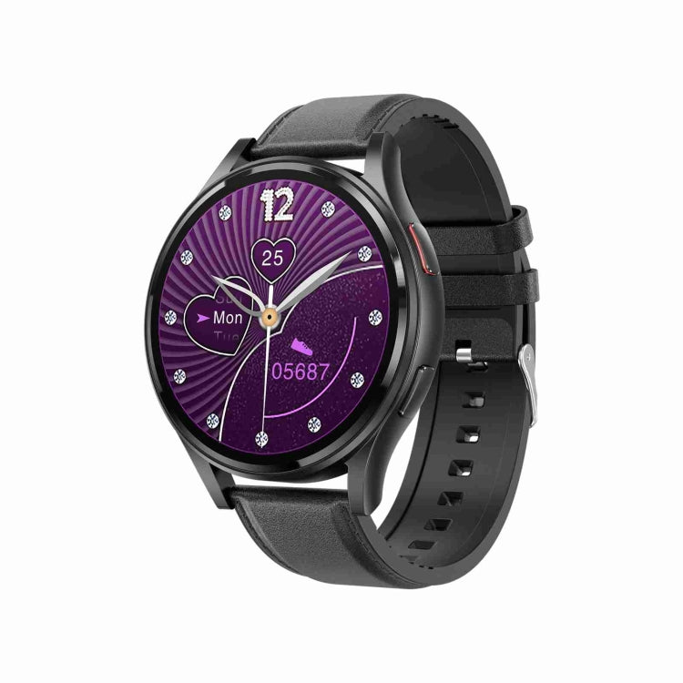 Cinturino in pelle da 1,43 pollici Chiamata Bluetooth Smart Watch Supporto ECG / Zucchero nel sangue non invasivo, Leather Strap Black, Leather Strap Brown