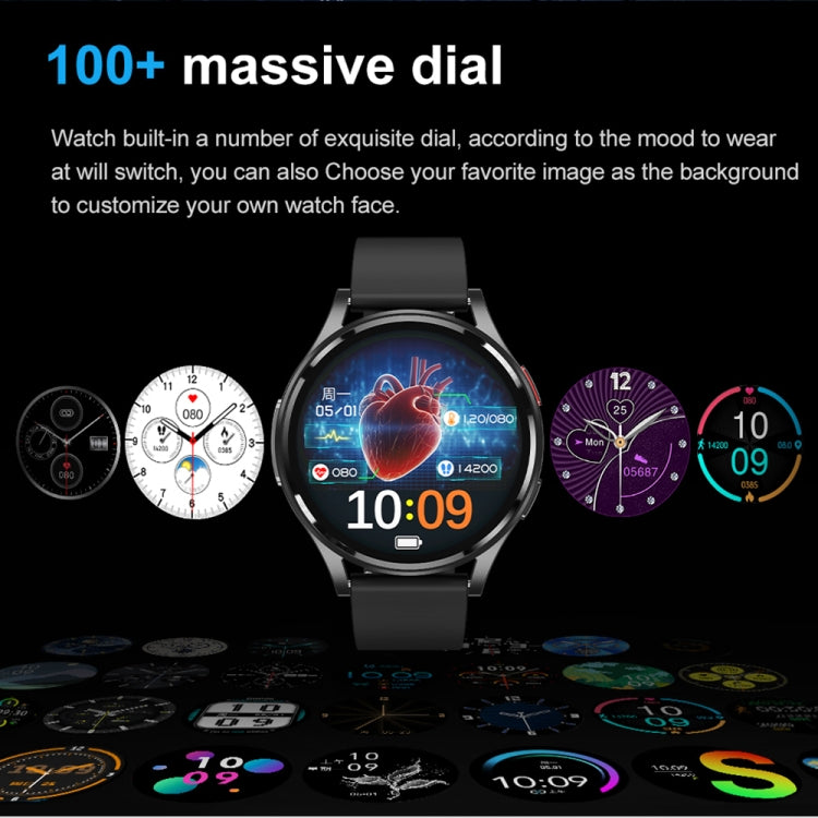 Cinturino in pelle da 1,43 pollici Chiamata Bluetooth Smart Watch Supporto ECG / Zucchero nel sangue non invasivo, Leather Strap Black, Leather Strap Brown