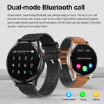 Cinturino in pelle da 1,43 pollici Chiamata Bluetooth Smart Watch Supporto ECG / Zucchero nel sangue non invasivo, Leather Strap Black, Leather Strap Brown
