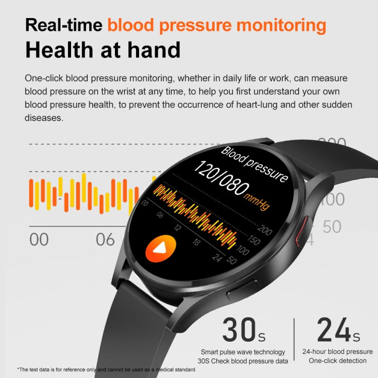 Cinturino in pelle da 1,43 pollici Chiamata Bluetooth Smart Watch Supporto ECG / Zucchero nel sangue non invasivo, Leather Strap Black, Leather Strap Brown