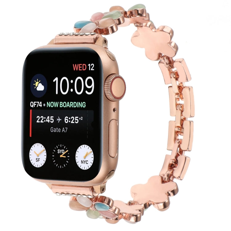 Cinturino per orologio a catena in lega di zinco con fiore a 5 petali, For Apple Watch SE 2023 44mm, For Apple Watch SE 2023 40mm, For Apple Watch Ultra 2 49mm