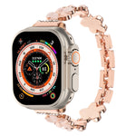 Cinturino per orologio a catena in lega di zinco con fiore a 5 petali, For Apple Watch SE 2023 44mm, For Apple Watch SE 2023 40mm, For Apple Watch Ultra 2 49mm