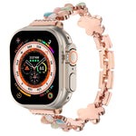 Cinturino per orologio a catena in lega di zinco con fiore a 5 petali, For Apple Watch SE 2023 44mm, For Apple Watch SE 2023 40mm, For Apple Watch Ultra 2 49mm