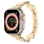 Cinturino per orologio a catena in lega di zinco con fiore a 5 petali, For Apple Watch Series 9 45mm, For Apple Watch Series 9 41mm, For Apple Watch Ultra 49mm