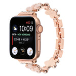 Cinturino per orologio a catena in lega di zinco con fiore a 5 petali, For Apple Watch Series 8 41mm, For Apple Watch Series 8 45mm, For Apple Watch SE 2022 40mm