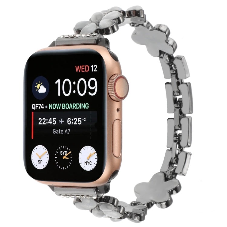 Cinturino per orologio a catena in lega di zinco con fiore a 5 petali, For Apple Watch Series 4 44mm, For Apple Watch Series 4 40mm, For Apple Watch Series 3 38mm