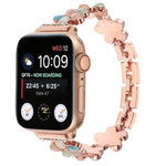 Cinturino per orologio a catena in lega di zinco con fiore a 5 petali, For Apple Watch Series 3 42mm, For Apple Watch Series 2 42mm, For Apple Watch Series 2 38mm