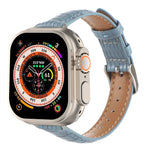 Cinturino sottile in pelle di coccodrillo, For Apple Watch SE 2023 44mm, For Apple Watch SE 2023 40mm, For Apple Watch Ultra 2 49mm