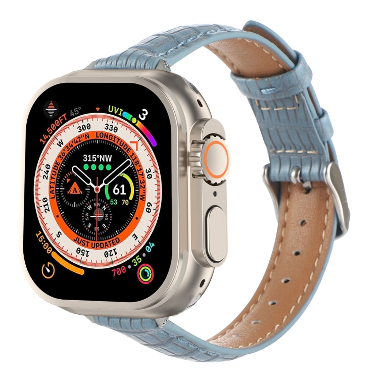 Cinturino sottile in pelle di coccodrillo, For Apple Watch SE 2023 44mm, For Apple Watch SE 2023 40mm, For Apple Watch Ultra 2 49mm