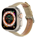 Cinturino sottile in pelle di coccodrillo, For Apple Watch Series 9 45mm, For Apple Watch Series 9 41mm, For Apple Watch Ultra 49mm