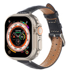 Cinturino sottile in pelle di coccodrillo, For Apple Watch Series 9 45mm, For Apple Watch Series 9 41mm, For Apple Watch Ultra 49mm