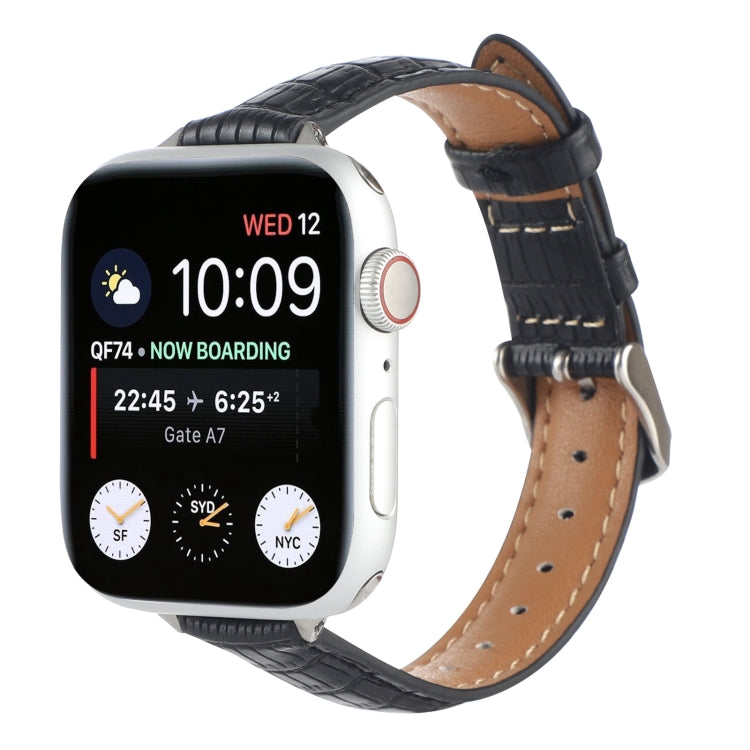 Cinturino sottile in pelle di coccodrillo, For Apple Watch Series 8 41mm, For Apple Watch Series 8 45mm, For Apple Watch SE 2022 40mm