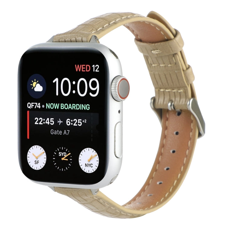 Cinturino sottile in pelle di coccodrillo, For Apple Watch Series 8 41mm, For Apple Watch Series 8 45mm, For Apple Watch SE 2022 40mm