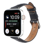 Cinturino sottile in pelle di coccodrillo, For Apple Watch SE 2022 44mm, For Apple Watch Series 7 41mm, For Apple Watch Series 7 45mm