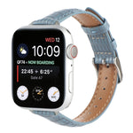 Cinturino sottile in pelle di coccodrillo, For Apple Watch SE 2022 44mm, For Apple Watch Series 7 41mm, For Apple Watch Series 7 45mm