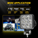 Luce ausiliaria di ingegneria LED per auto da 2,5 pollici 12-30 V 12 W 6000 K, 12-30V 12W 6000K