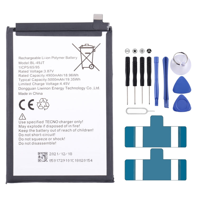 Sostituzione della batteria, For Tecno Camon 17 Pro / Camon 18P, For Tecno Pova 2 LE7, For Tecno Camon 17 CG6 CG7, For Tecno Spark 7 / Spark 7T, For Tecno Spark 6 Air / Pouvoir 4 Pro, For Tecno Spark 6 / Camon 16, For Tecno Pop 4 / Camon 15