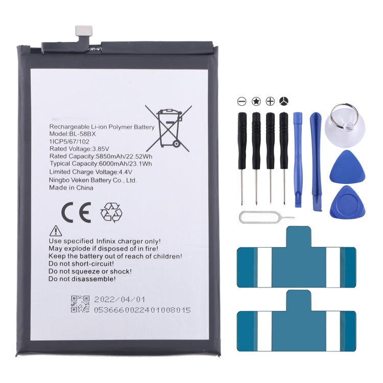 Sostituzione della batteria, For Infinix Note 30 Pro, For Infinix Hot 12 / Hot 20S, For Infinix Zeno X / X6811 / X6810, For Infinix Note 7 / Note 10 / Hot 11S, For Infinix Smart 6 / X6511 / X6511B, For Infinix Hot 9 Play / Hot 10 Play