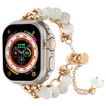 Cinturino per orologio con bracciale in metallo con catena di perle, For Apple Watch SE 2023 44mm, For Apple Watch SE 2023 40mm, For Apple Watch Ultra 2 49mm, For Apple Watch Series 9 45mm, For Apple Watch Series 9 41mm, For Apple Watch Ultra 49mm     ...