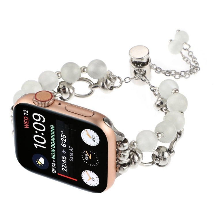 Cinturino per orologio con bracciale in metallo con catena di perle, For Apple Watch SE 2022 40mm, For Apple Watch SE 2022 44mm, For Apple Watch Series 7 41mm, For Apple Watch Series 7 45mm, For Apple Watch SE 40mm, For Apple Watch SE 44mm             ...