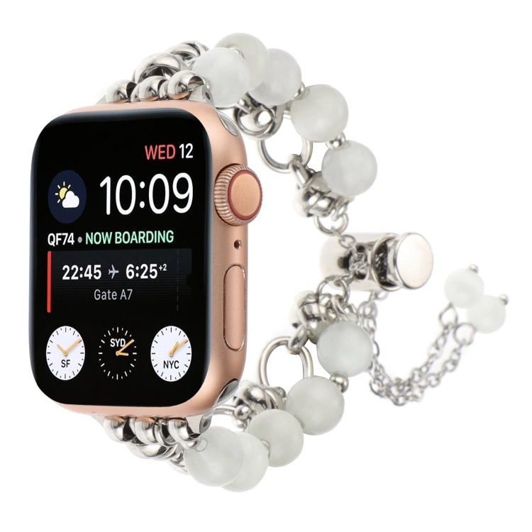 Cinturino per orologio con bracciale in metallo con catena di perle, For Apple Watch SE 2022 40mm, For Apple Watch SE 2022 44mm, For Apple Watch Series 7 41mm, For Apple Watch Series 7 45mm, For Apple Watch SE 40mm, For Apple Watch SE 44mm             ...