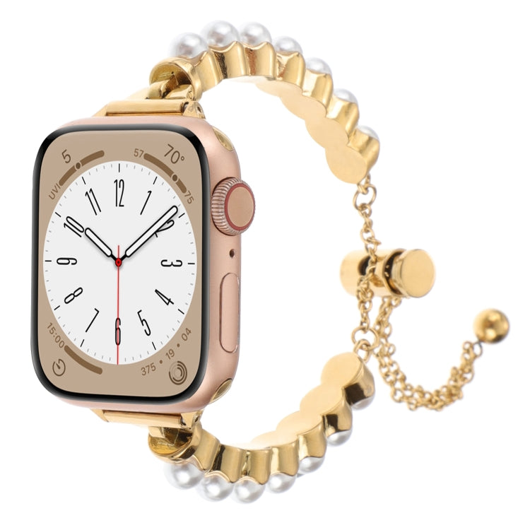 Cinturino per orologio in metallo con bracciale di perle, For Apple Watch SE 2023 44mm, For Apple Watch SE 2023 40mm, For Apple Watch Ultra 2 49mm, For Apple Watch Series 9 45mm, For Apple Watch Series 9 41mm, For Apple Watch Ultra 49mm