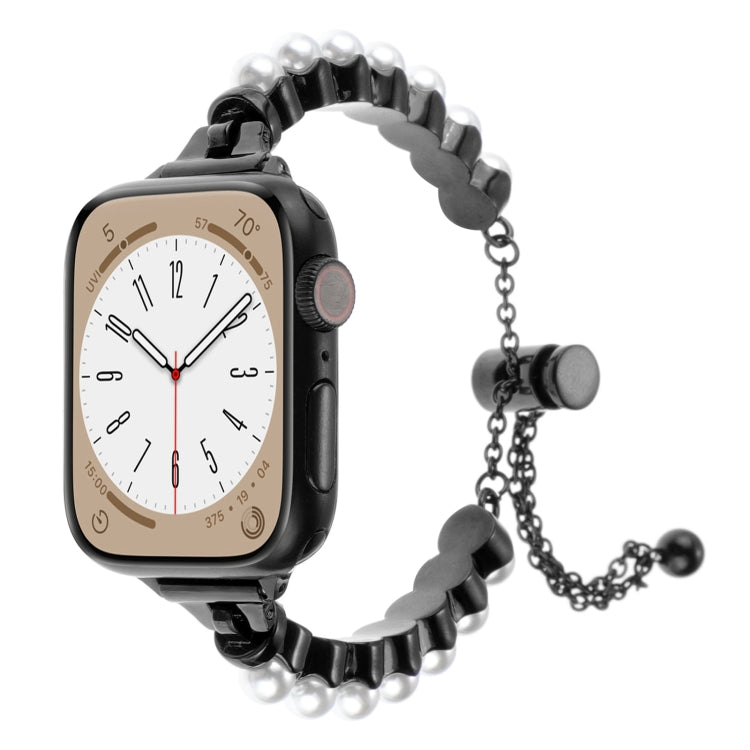 Cinturino per orologio in metallo con bracciale di perle, For Apple Watch SE 40mm, For Apple Watch SE 44mm, For Apple Watch Series 6 40mm, For Apple Watch Series 6 44mm, For Apple Watch Series 5 44mm, For Apple Watch Series 5 40mm