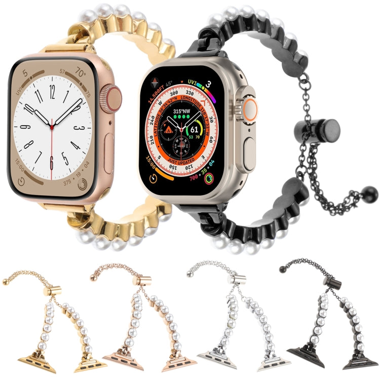 Cinturino per orologio in metallo con bracciale di perle, For Apple Watch Series 4 44mm, For Apple Watch Series 4 40mm, For Apple Watch Series 3 38mm, For Apple Watch Series 3 42mm, For Apple Watch Series 2 42mm, For Apple Watch Series 2 38mm