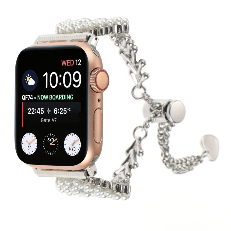 Cinturino per orologio in metallo con catena in lega di zinco rotonda perlata, For Apple Watch SE 2023 44mm, For Apple Watch SE 2023 40mm, For Apple Watch Ultra 2 49mm, For Apple Watch Series 9 45mm, For Apple Watch Series 9 41mm                       ...