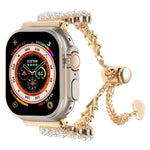Cinturino per orologio in metallo con catena in lega di zinco rotonda perlata, For Apple Watch SE 2023 44mm, For Apple Watch SE 2023 40mm, For Apple Watch Ultra 2 49mm, For Apple Watch Series 9 45mm, For Apple Watch Series 9 41mm                       ...