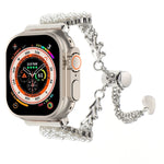 Cinturino per orologio in metallo con catena in lega di zinco rotonda perlata, For Apple Watch SE 2023 44mm, For Apple Watch SE 2023 40mm, For Apple Watch Ultra 2 49mm, For Apple Watch Series 9 45mm, For Apple Watch Series 9 41mm                       ...