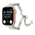 Cinturino per orologio in metallo con catena in lega di zinco rotonda perlata, For Apple Watch SE 2023 44mm, For Apple Watch SE 2023 40mm, For Apple Watch Ultra 2 49mm, For Apple Watch Series 9 45mm, For Apple Watch Series 9 41mm                       ...
