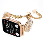 Cinturino per orologio in metallo con catena in lega di zinco rotonda perlata, For Apple Watch 42mm, For Apple Watch 38mm