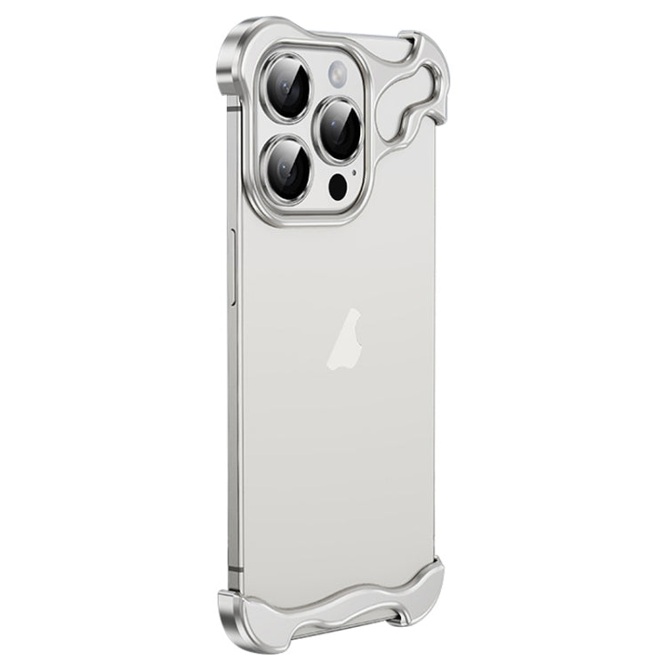Custodia per telefono con cuscinetto angolare in metallo senza cornice con pellicola per lenti, For iPhone 15 Pro Max, For iPhone 15 Pro, For iPhone 15 Plus, For iPhone 15
