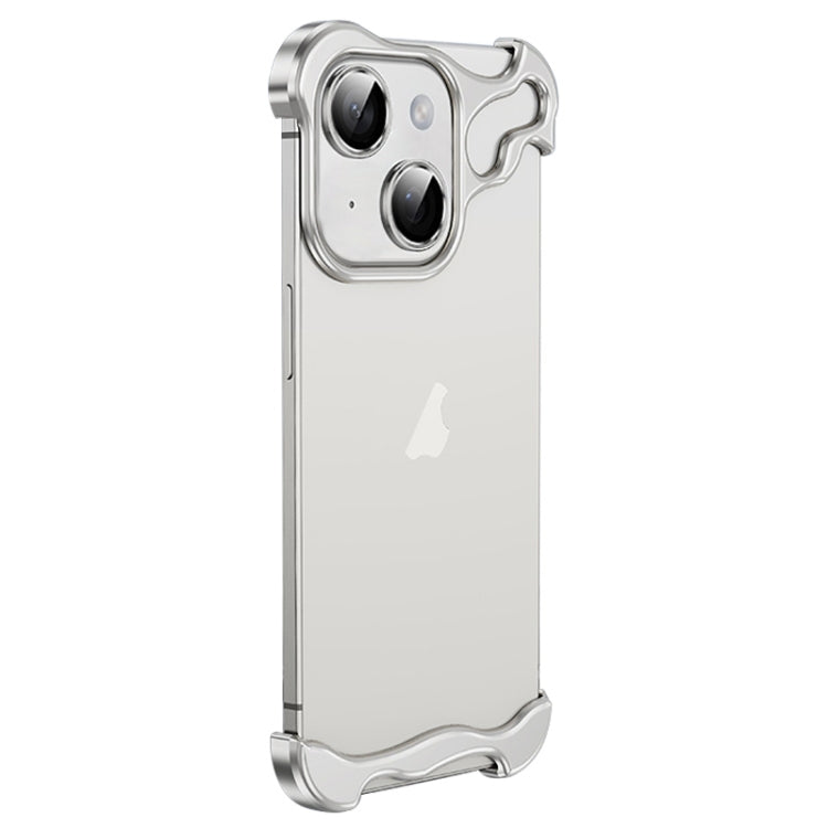 Custodia per telefono con cuscinetto angolare in metallo senza cornice con pellicola per lenti, For iPhone 14 Plus, For iPhone 14, For iPhone 14 Pro, For iPhone 14 Pro Max