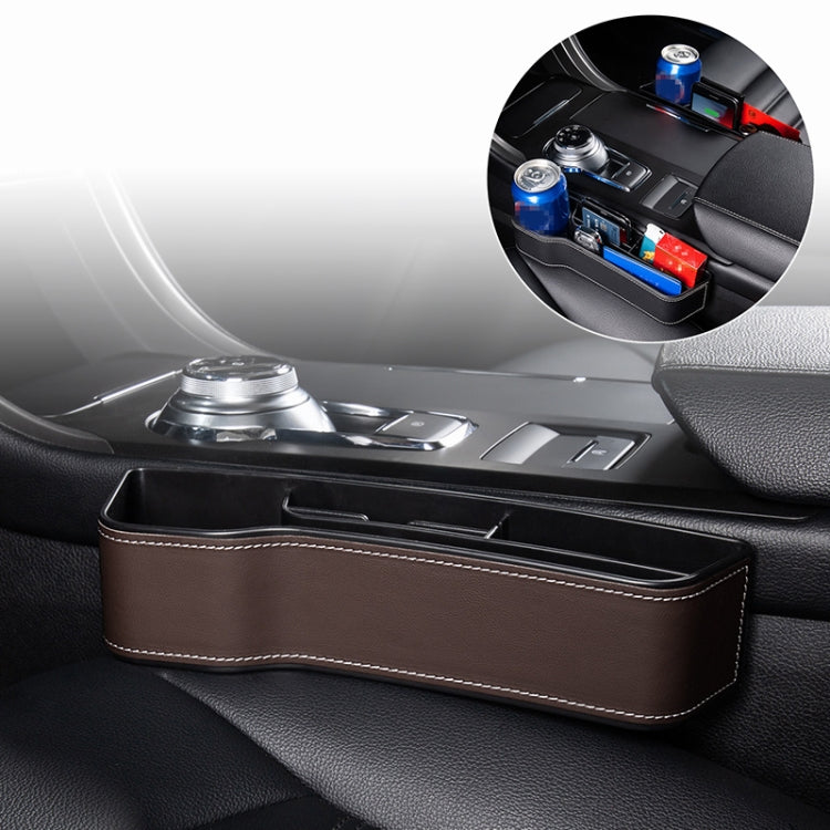 Auto multifunzionale Console Box Portabicchieri Sedile Gap Side Storage Box, stile in pelle, Brown Front Passenger Seat, Beige Front Passenger Seat, Black Front Passenger Seat, Black Main Driver Seat, Beige Main Driver Seat, Brown Main Driver Seat