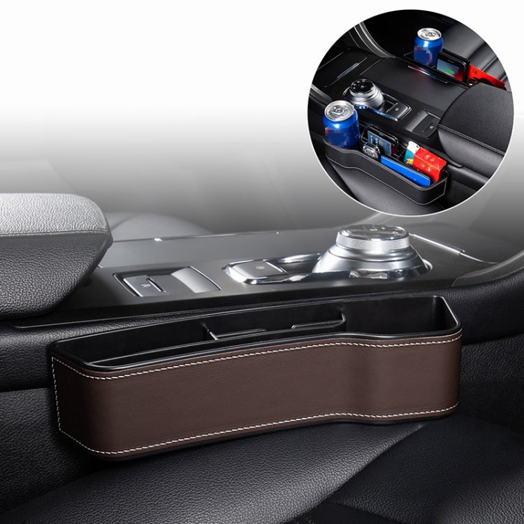 Auto multifunzionale Console Box Portabicchieri Sedile Gap Side Storage Box, stile in pelle, Brown Front Passenger Seat, Beige Front Passenger Seat, Black Front Passenger Seat, Black Main Driver Seat, Beige Main Driver Seat, Brown Main Driver Seat