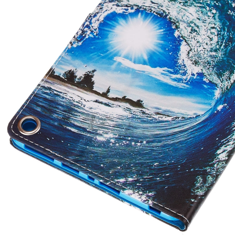 Custodia in pelle piatta a trama piatta con slot per schede e portafoglio e supporto e funzione Sleep / Wake-up, For Amazon Kindle Fire HD 8 (2020)