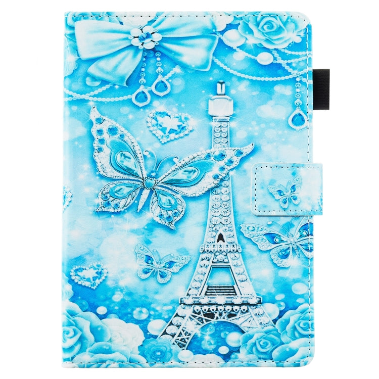 Custodia in pelle piatta a trama piatta con slot per schede e portafoglio e supporto e funzione Sleep / Wake-up, For Amazon Kindle Fire HD 8 (2020)
