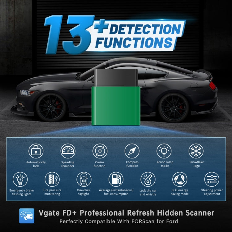 VLINKER FD + V2.2 Bluetooth 4.0 Rilevatore diagnosi guasti OBD per auto, FD + V2.2 Bluetooth 4.0