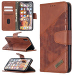 Custodia portafoglio in pelle sintetica per iPhone XR/XS/X