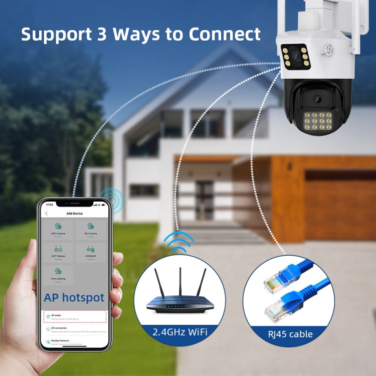 Telecamera IP WiFi con visione notturna e rilevamento movimento