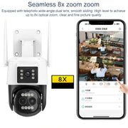 QX103 Riconoscimento umanoide AI Allarme WiFi Dome Doppia telecamera IP, Dual Camera