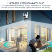 QX103 Telecamera IP tripla con cupola WiFi e allarme AI con riconoscimento umanoide, Triple Camera
