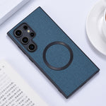 Custodia tessuto con anello magnetico per Samsung S25+ 5G