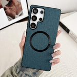 Custodia tessuto con anello magnetico per Samsung S25+ 5G