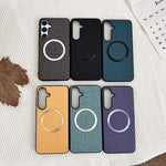 Custodia tessuto con anello magnetico per Samsung S25+ 5G