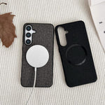 Custodia tessuto con anello magnetico per Samsung S25+ 5G